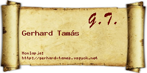 Gerhard Tamás névjegykártya